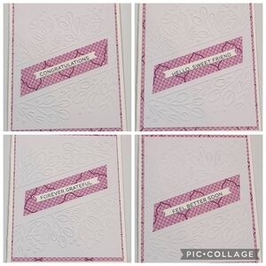 Pink and White Greeting Cards Various Occasions